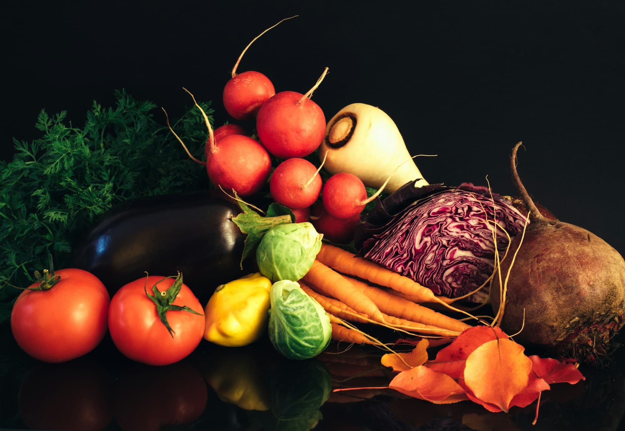 A selection of organic vegetables